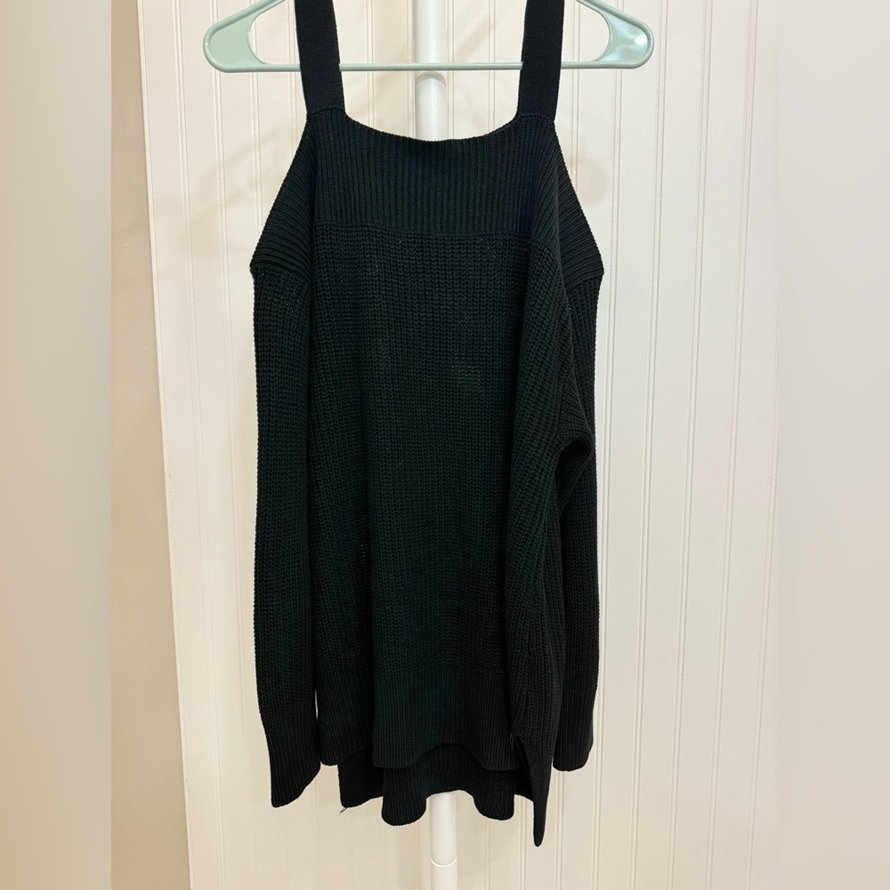 Sanctuary Off-the-Shoulder Black Sweater